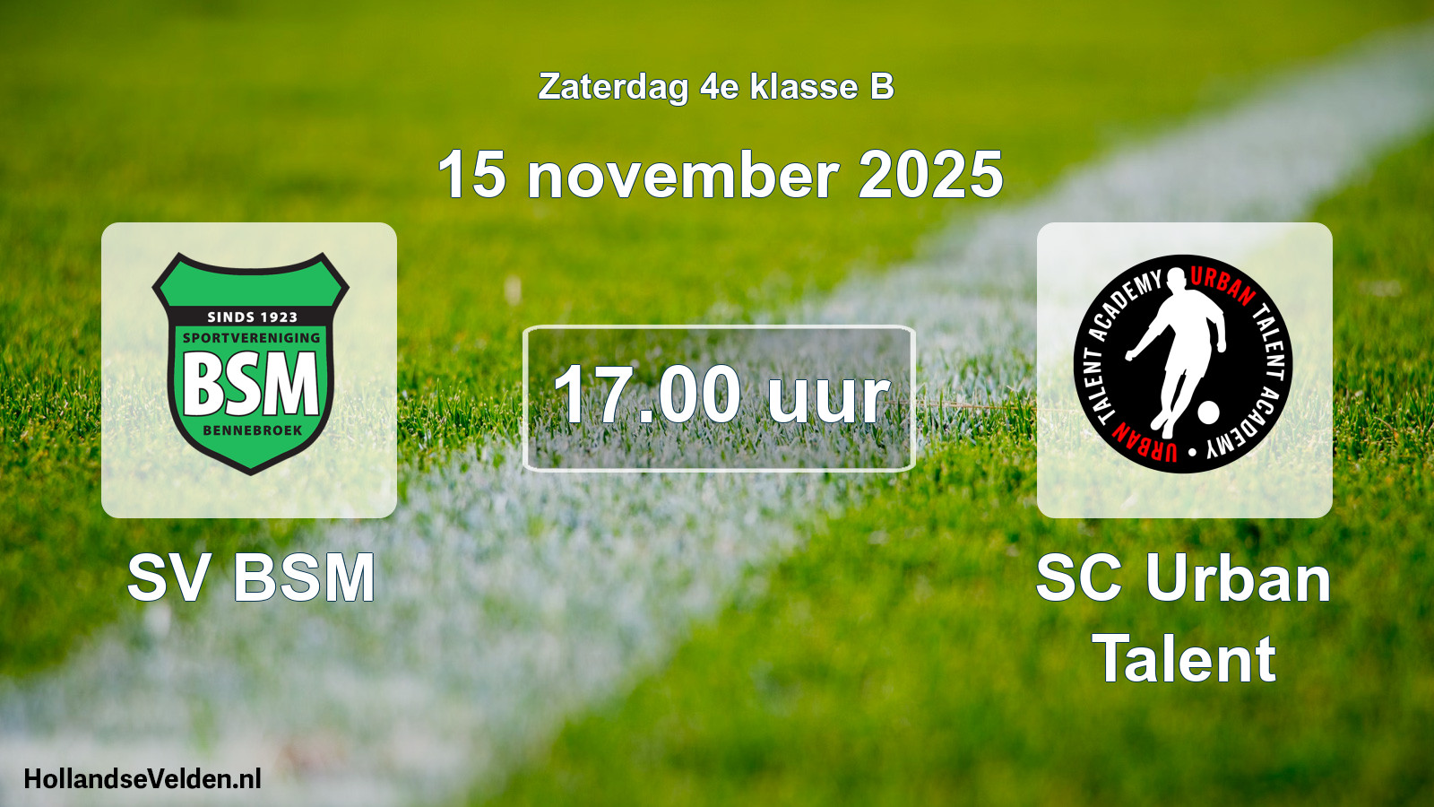 Scheduled Match: SV BSM - SC Urban Talent (15 November 2025)