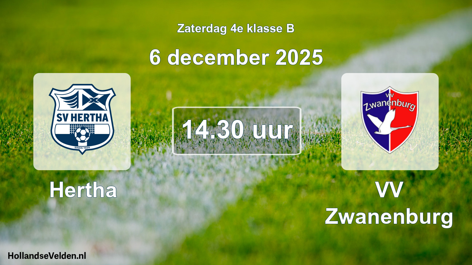 Scheduled Match: Hertha - VV Zwanenburg (6 December 2025)
