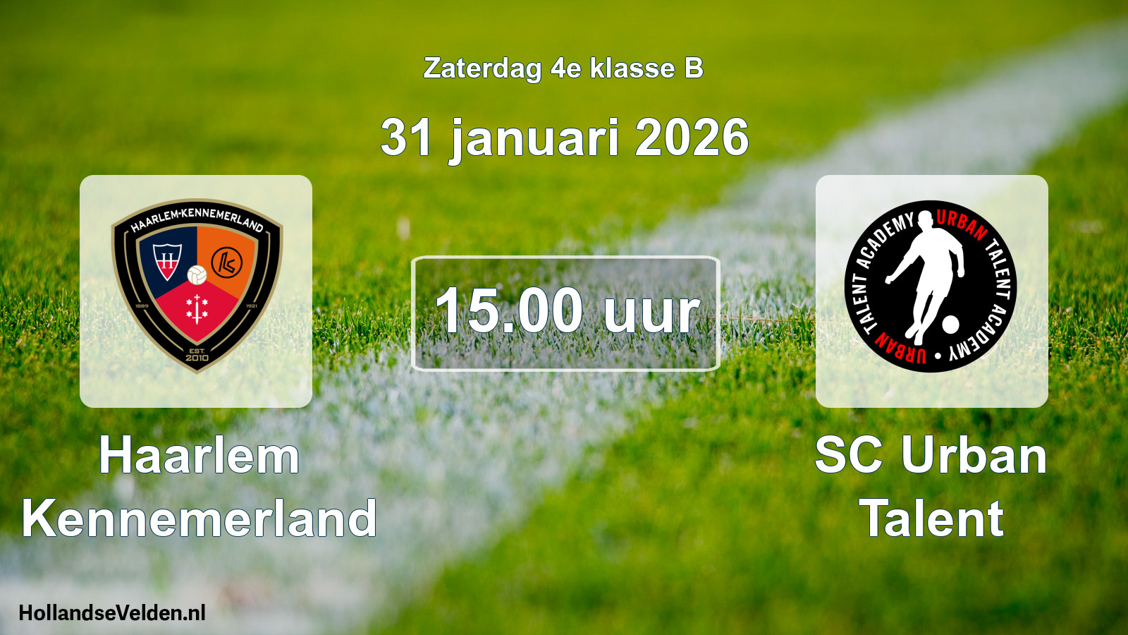 Scheduled Match: Haarlem Kennemerland - SC Urban Talent (31 January 2026)