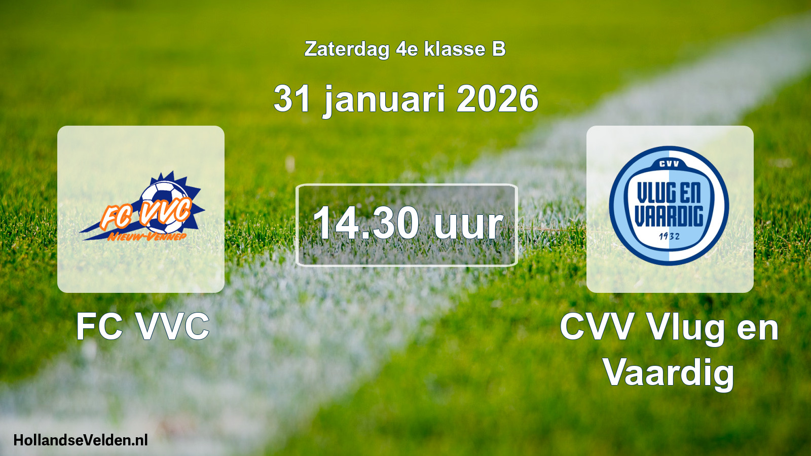 Scheduled Match: FC VVC - CVV Vlug en Vaardig (31 January 2026)