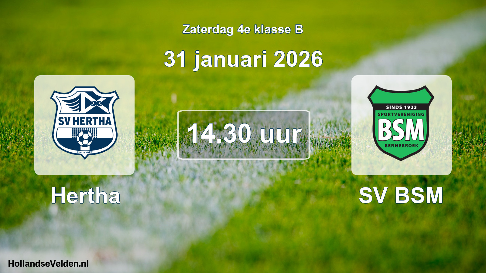 Geplande wedstrijd: Hertha - SV BSM (31 januari 2026)