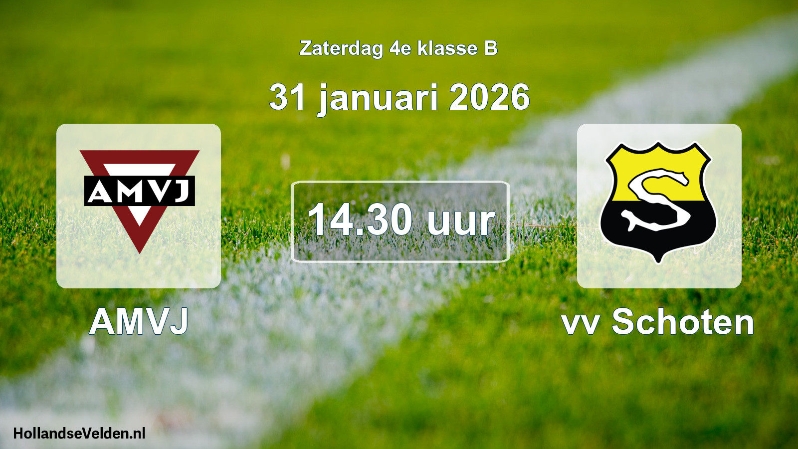 Geplande wedstrijd: AMVJ - vv Schoten (31 januari 2026)