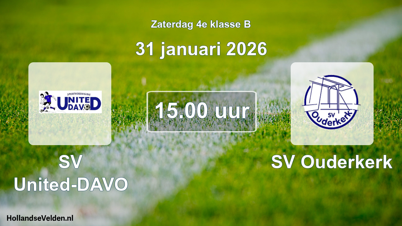 Scheduled Match: SV United-DAVO - SV Ouderkerk (31 January 2026)