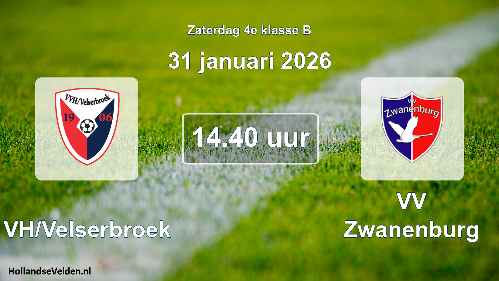 Scheduled Match: VVH/Velserbroek - VV Zwanenburg (31 January 2026)