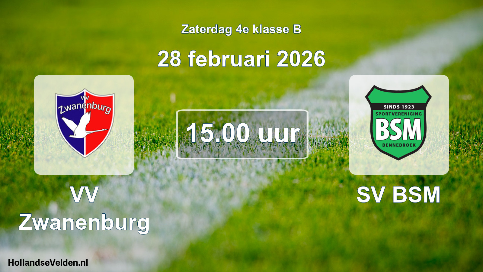 Scheduled Match: VV Zwanenburg - SV BSM (28 February 2026)