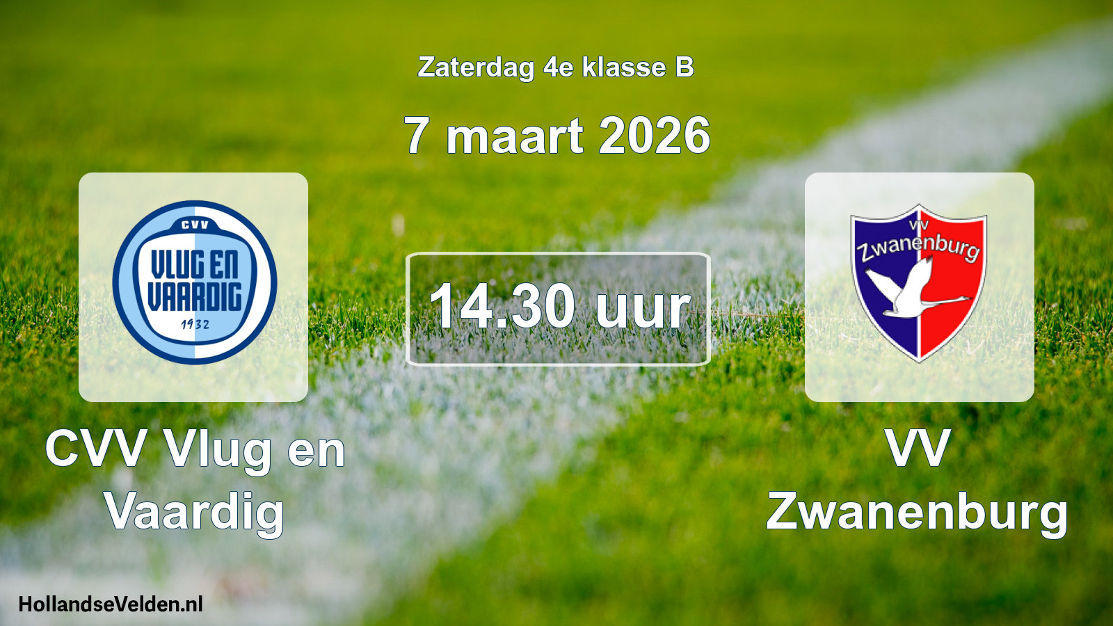 Scheduled Match: CVV Vlug en Vaardig - VV Zwanenburg (7 March 2026)