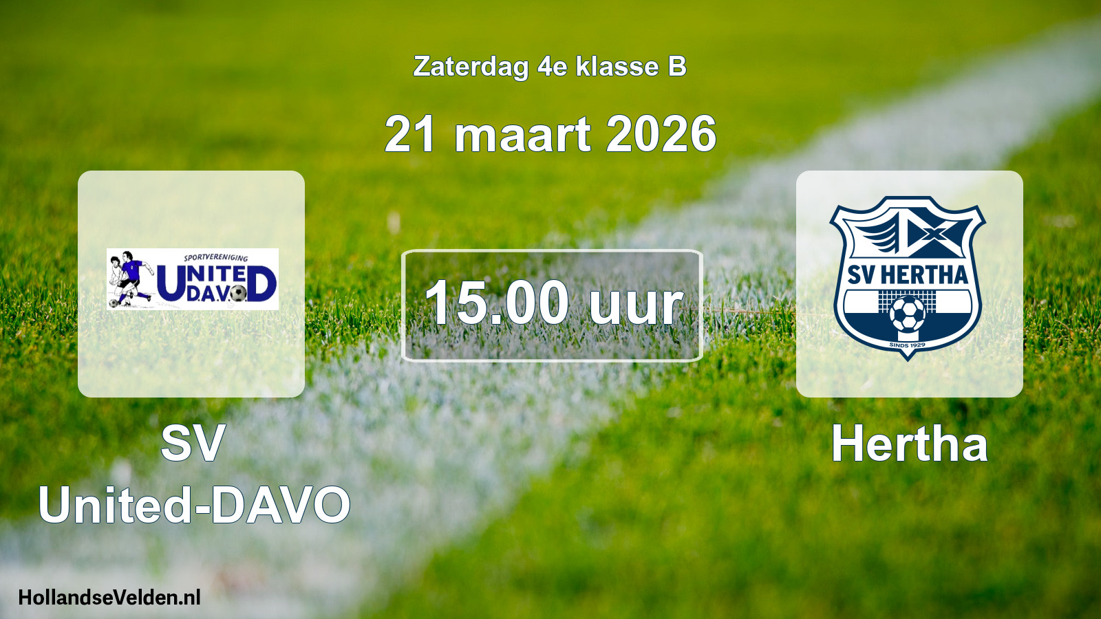 Scheduled Match: SV United-DAVO - Hertha (21 March 2026)