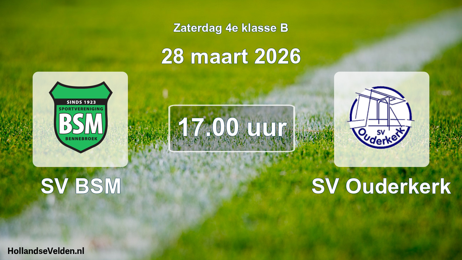Scheduled Match: SV BSM - SV Ouderkerk (28 March 2026)
