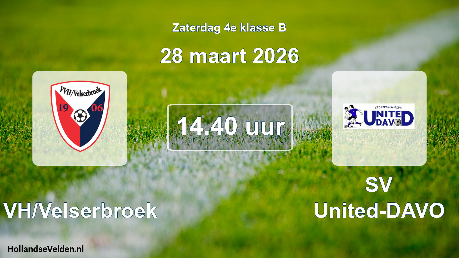 Scheduled Match: VVH/Velserbroek - SV United-DAVO (28 March 2026)