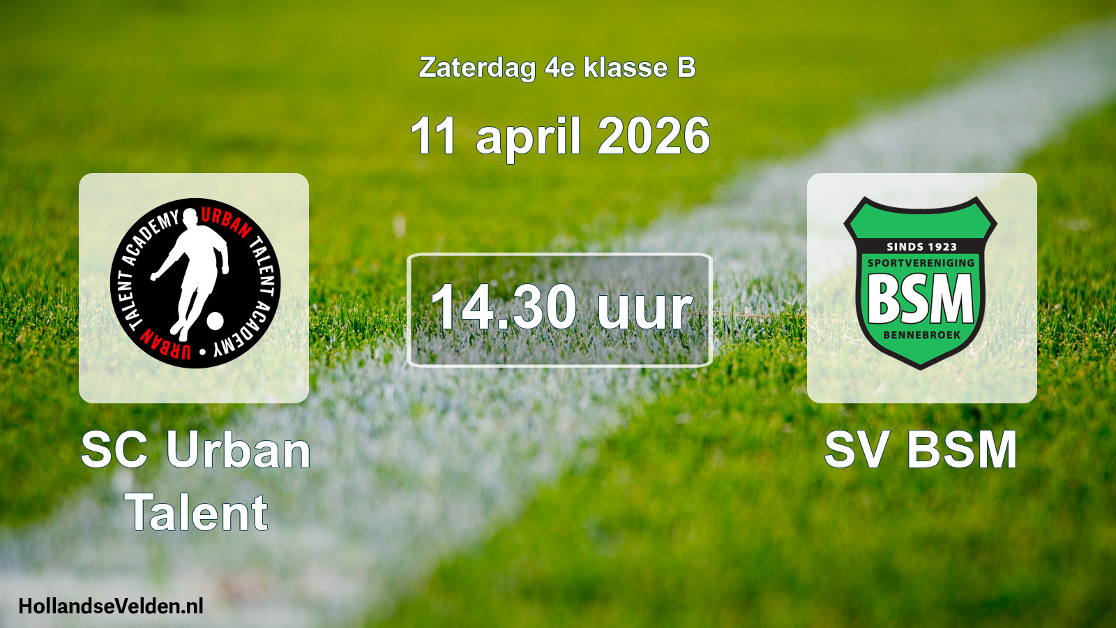 Scheduled Match: SC Urban Talent - SV BSM (11 April 2026)