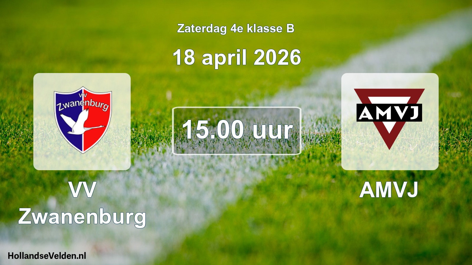 Scheduled Match: VV Zwanenburg - AMVJ (18 April 2026)