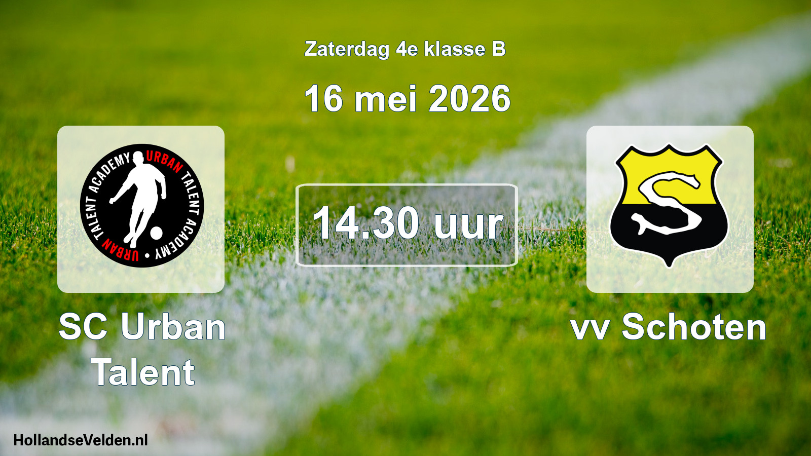 Geplande wedstrijd: SC Urban Talent - vv Schoten (16 mei 2026)