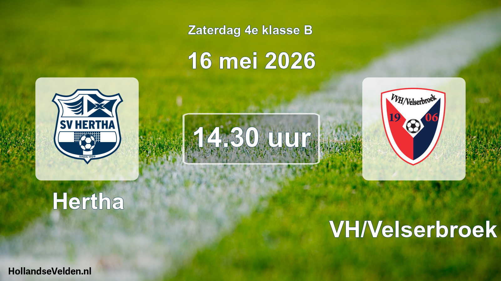 Geplande wedstrijd: Hertha - VVH/Velserbroek (16 mei 2026)