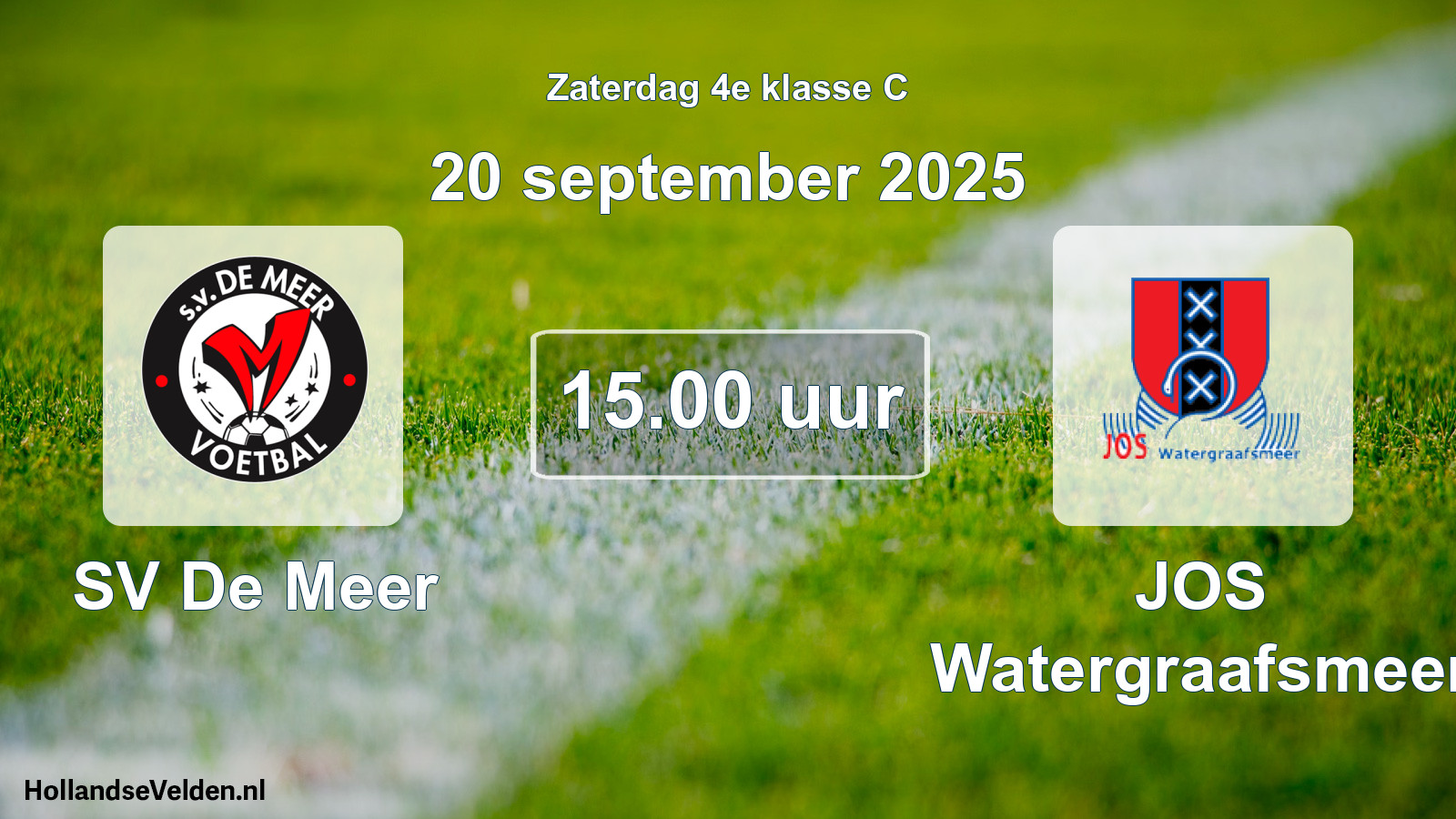 Scheduled Match: SV De Meer - JOS Watergraafsmeer (20 September 2025)