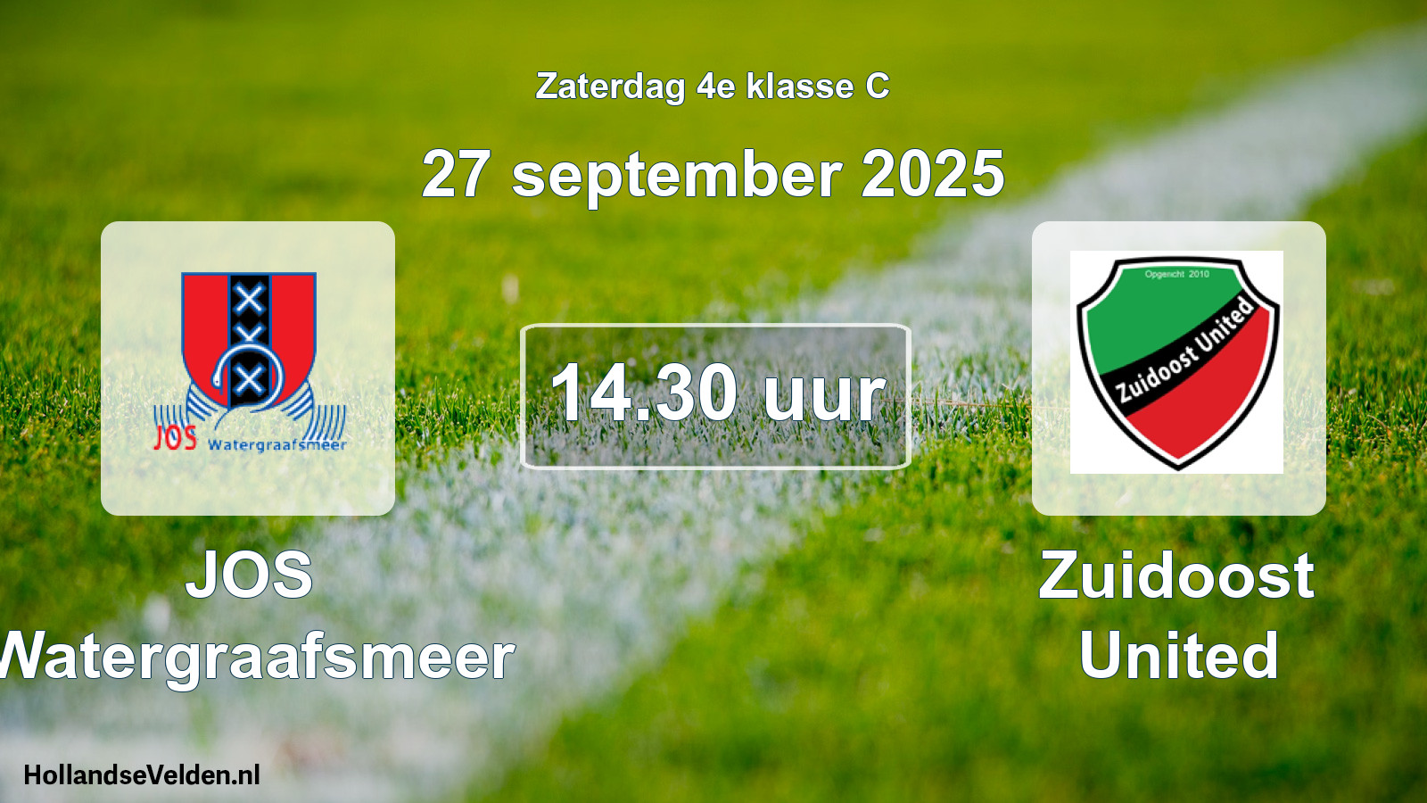 Scheduled Match: JOS Watergraafsmeer - Zuidoost United (27 September 2025)
