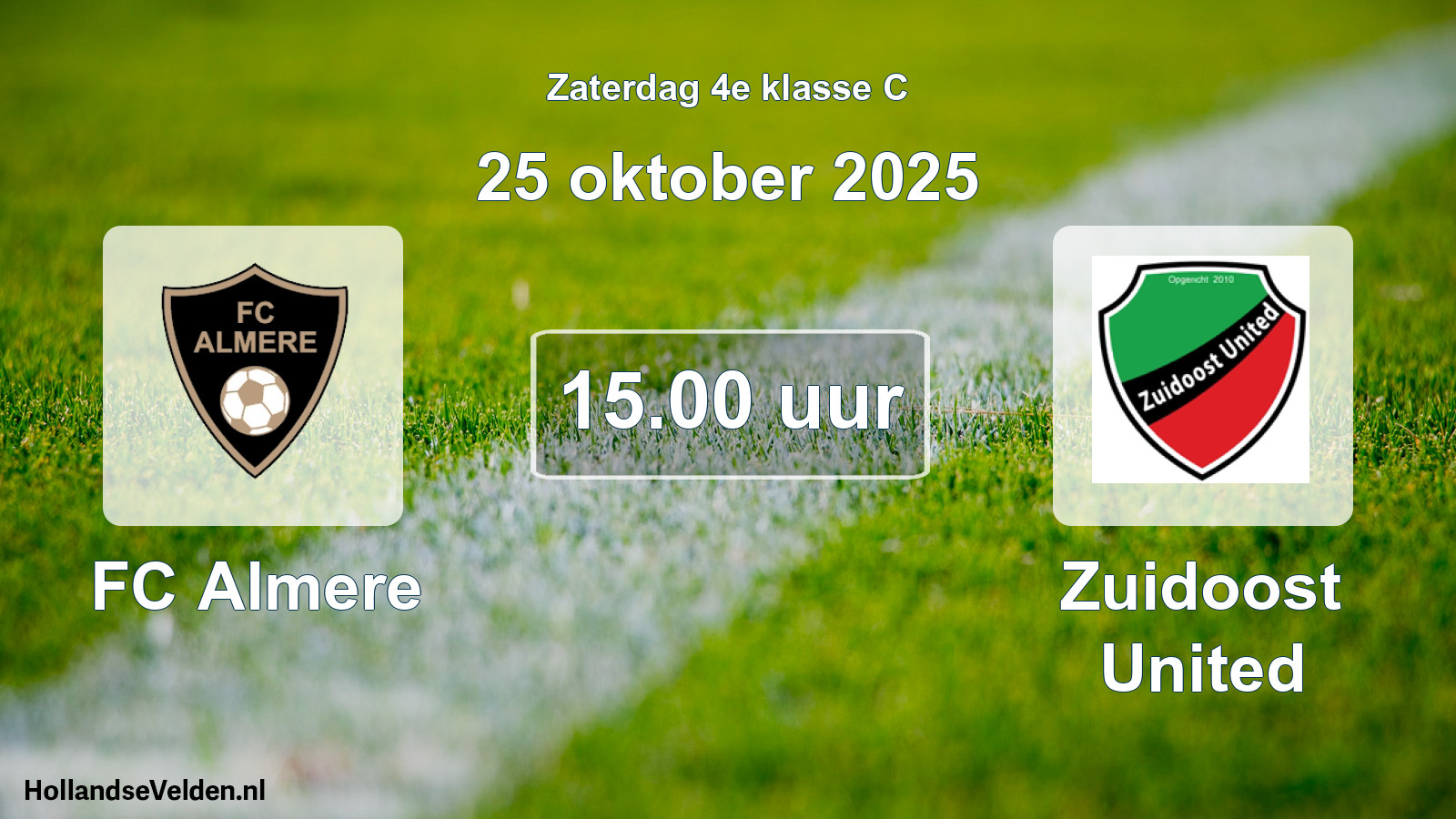 Scheduled Match: FC Almere - Zuidoost United (25 October 2025)
