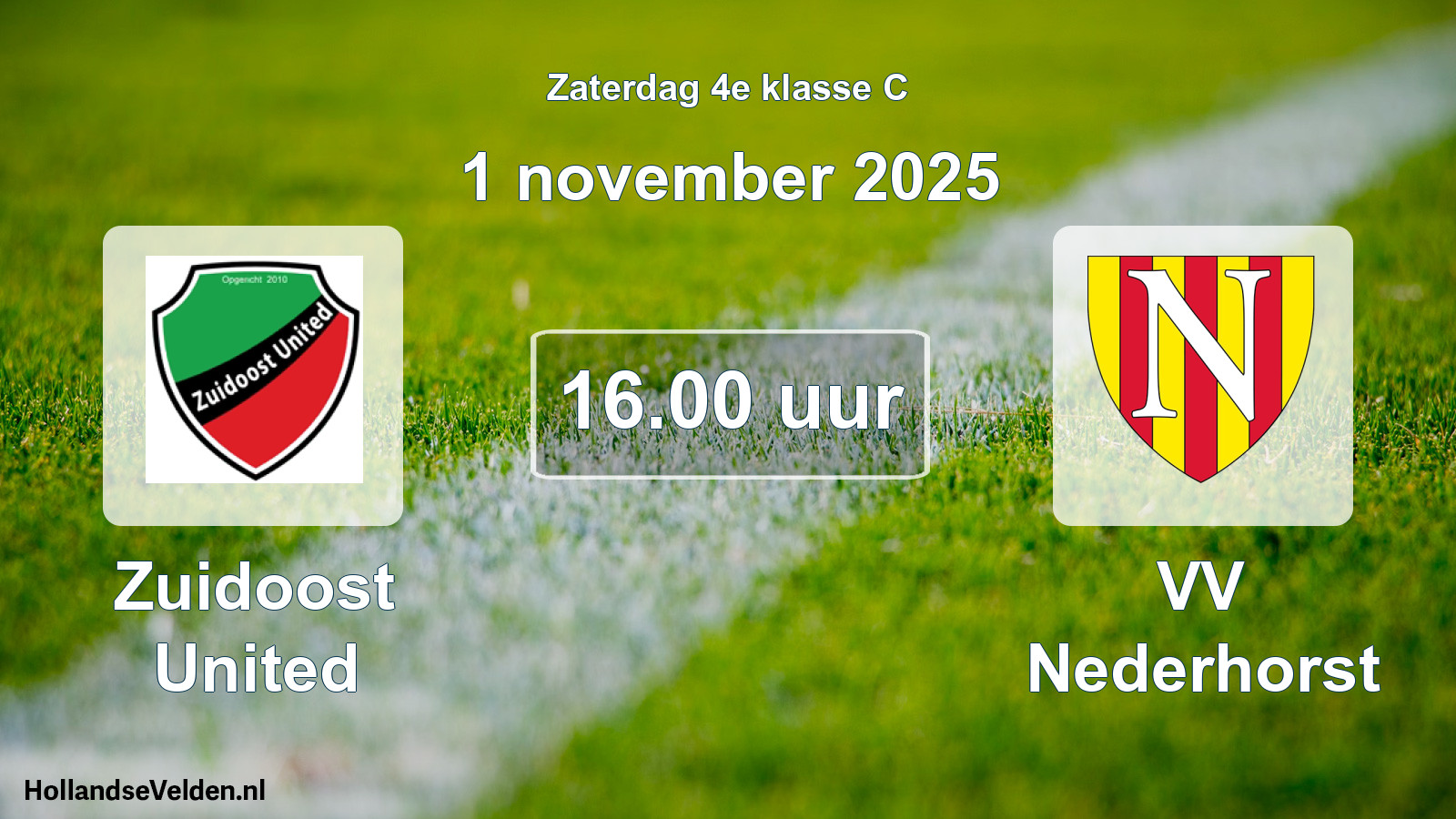 Geplande wedstrijd: Zuidoost United - VV Nederhorst (1 november 2025)