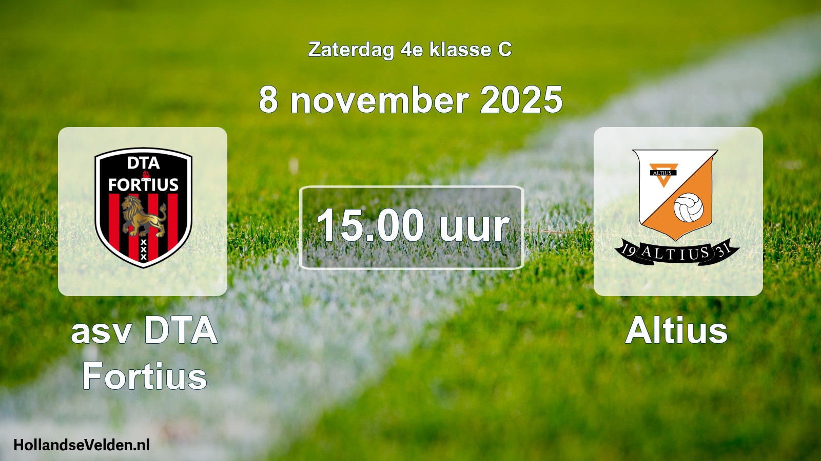 Scheduled Match: asv DTA Fortius - Altius (8 November 2025)