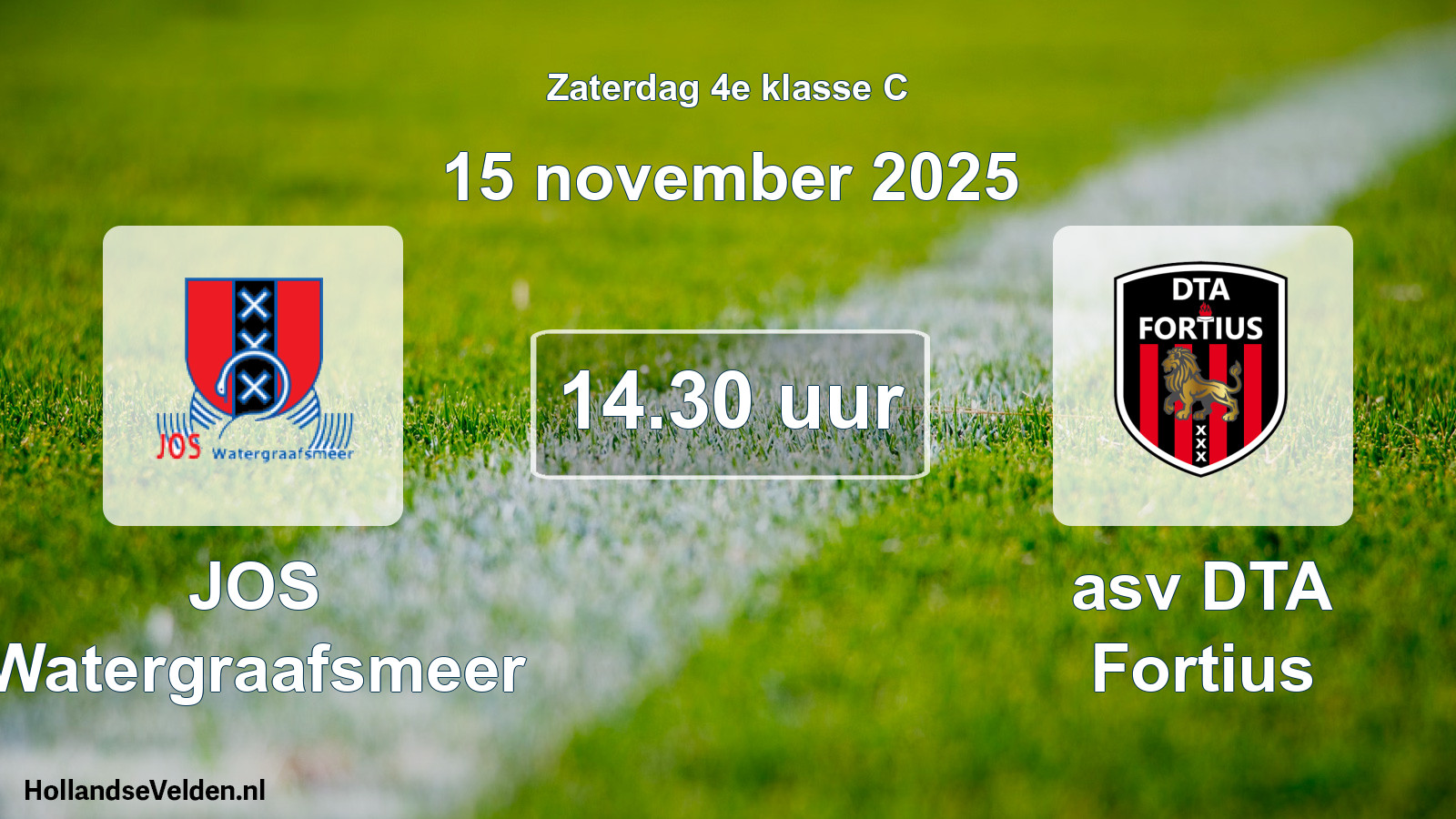 Scheduled Match: JOS Watergraafsmeer - asv DTA Fortius (15 November 2025)