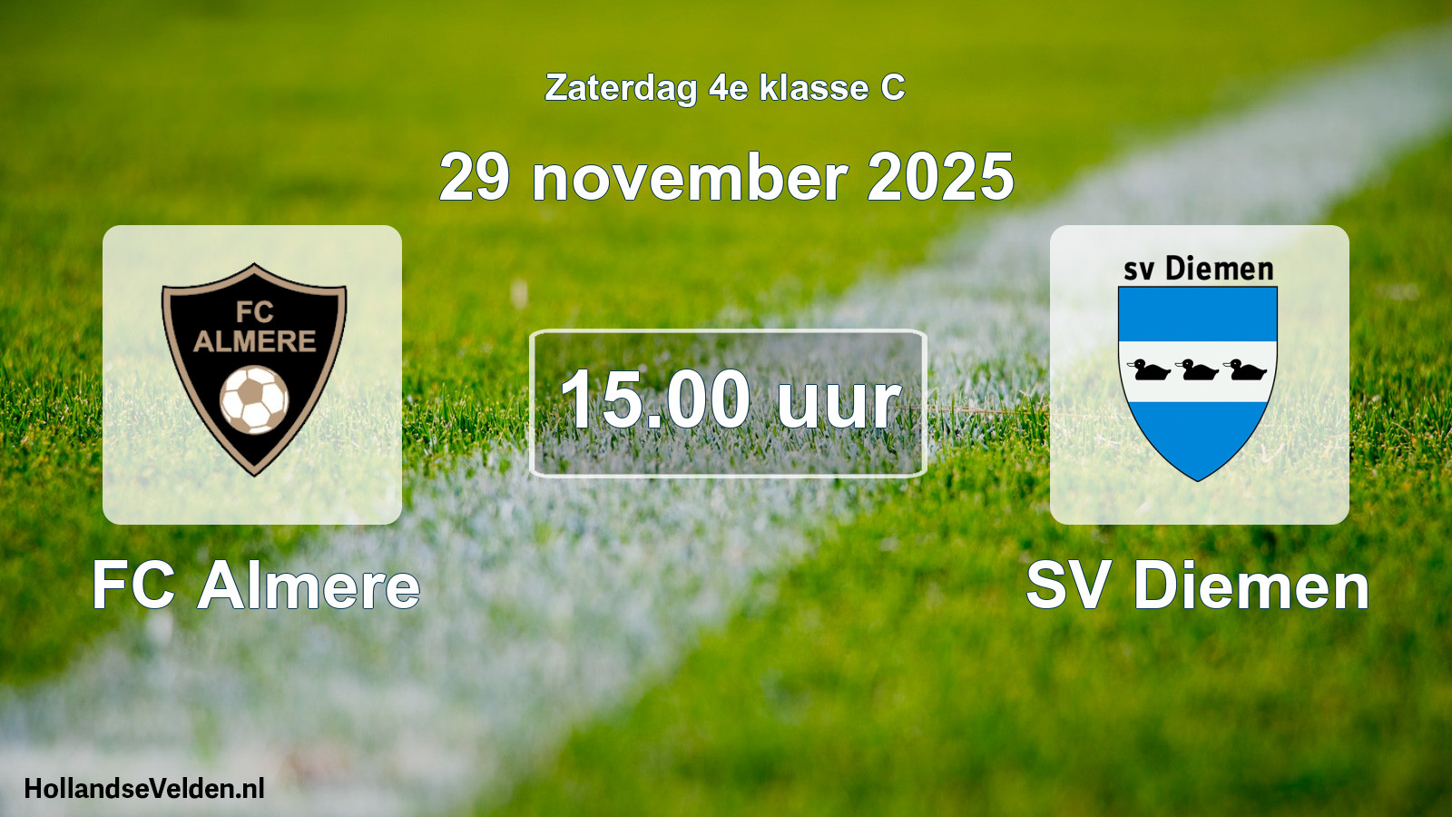 Scheduled Match: FC Almere - SV Diemen (29 November 2025)