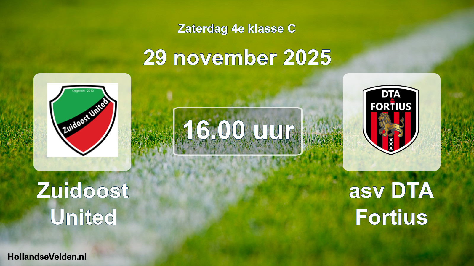 Scheduled Match: Zuidoost United - asv DTA Fortius (29 November 2025)