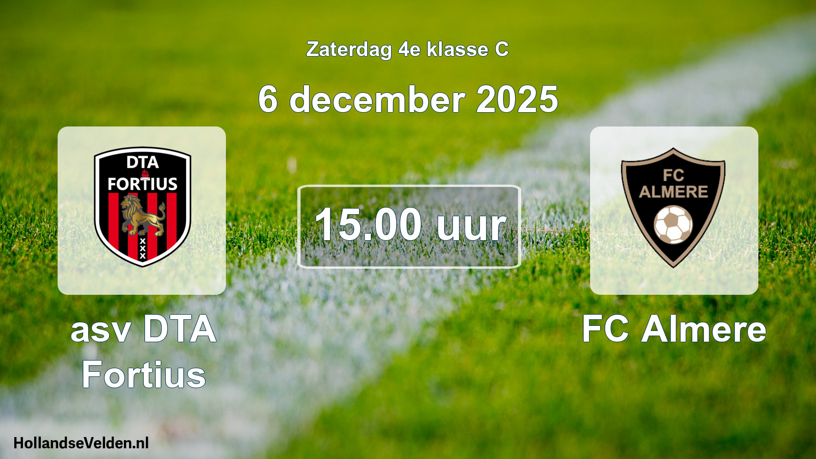 Scheduled Match: asv DTA Fortius - FC Almere (6 December 2025)