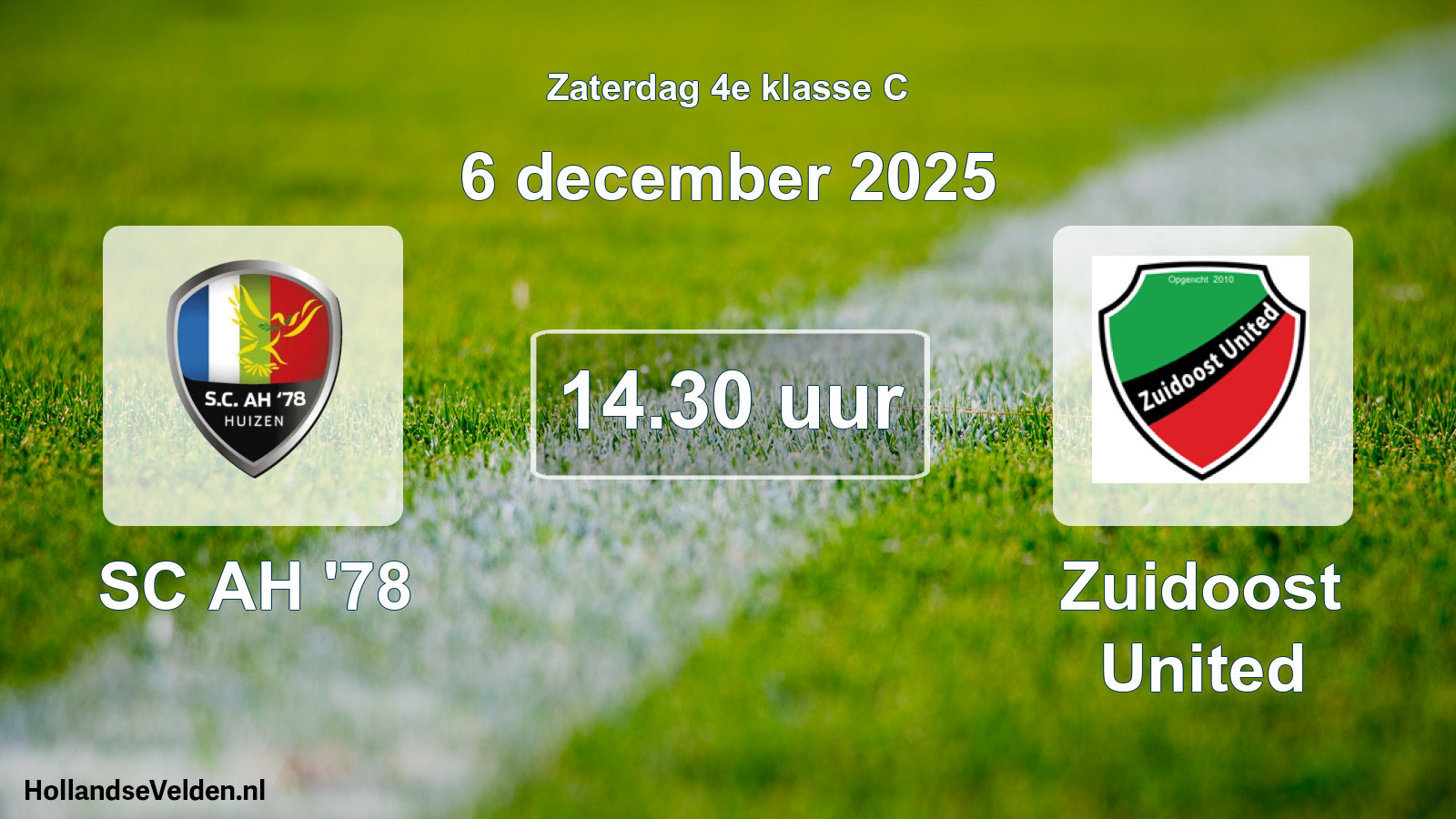 Scheduled Match: SC AH '78 - Zuidoost United (6 December 2025)