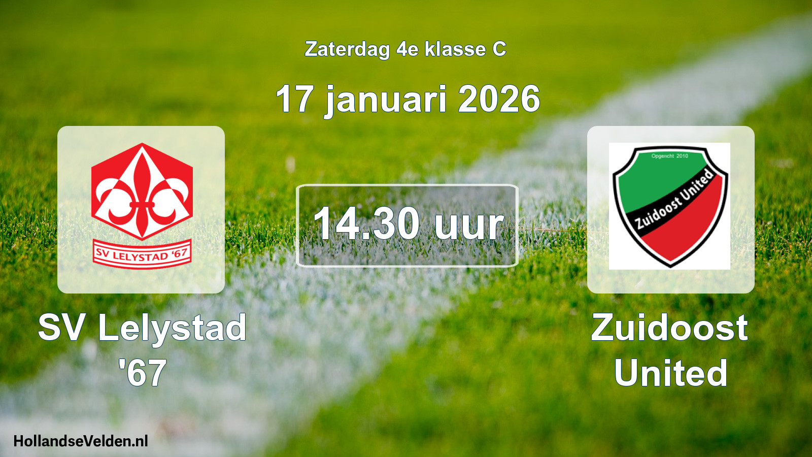 Scheduled Match: SV Lelystad '67 - Zuidoost United (17 January 2026)