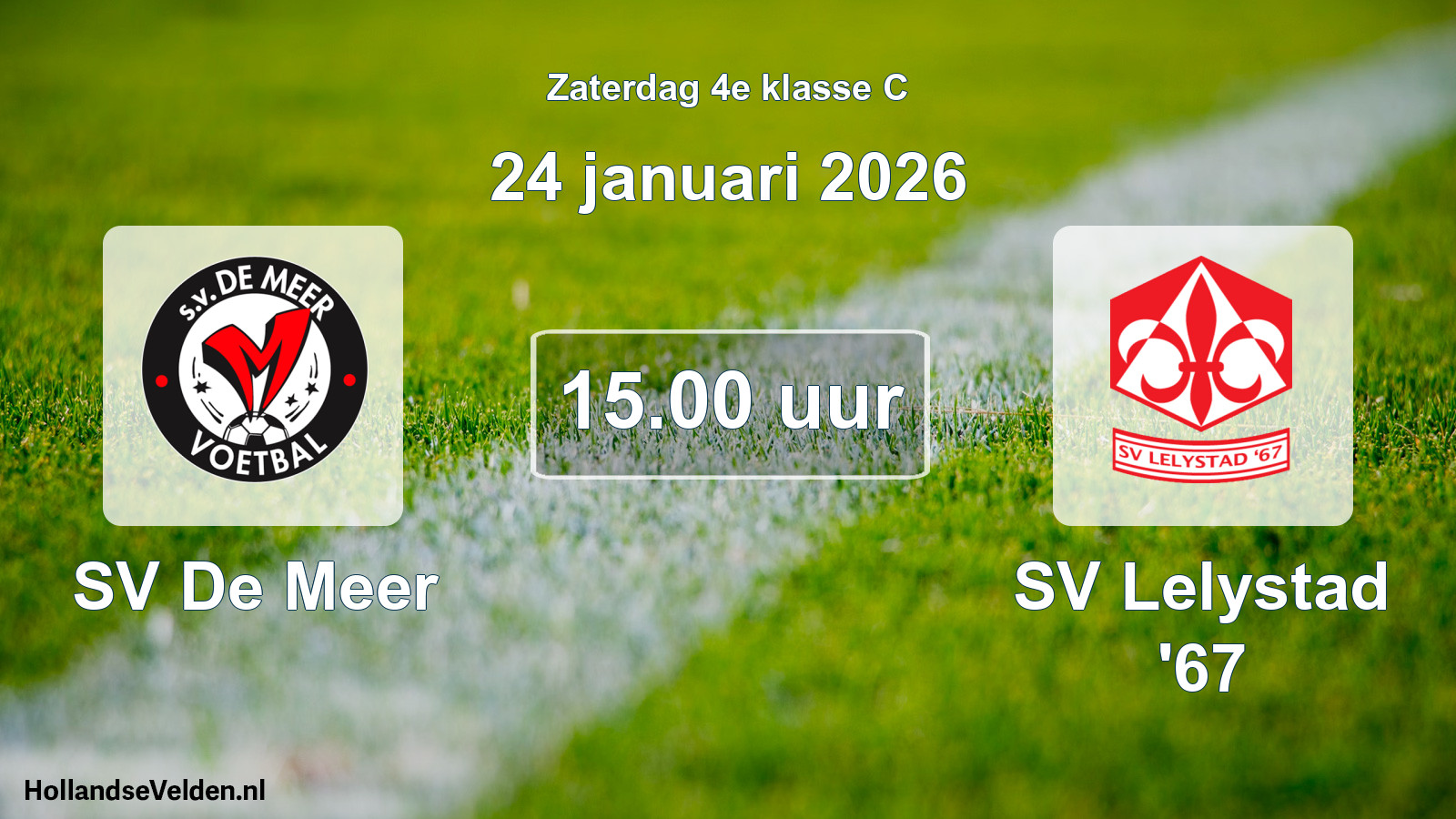 Scheduled Match: SV De Meer - SV Lelystad '67 (24 January 2026)