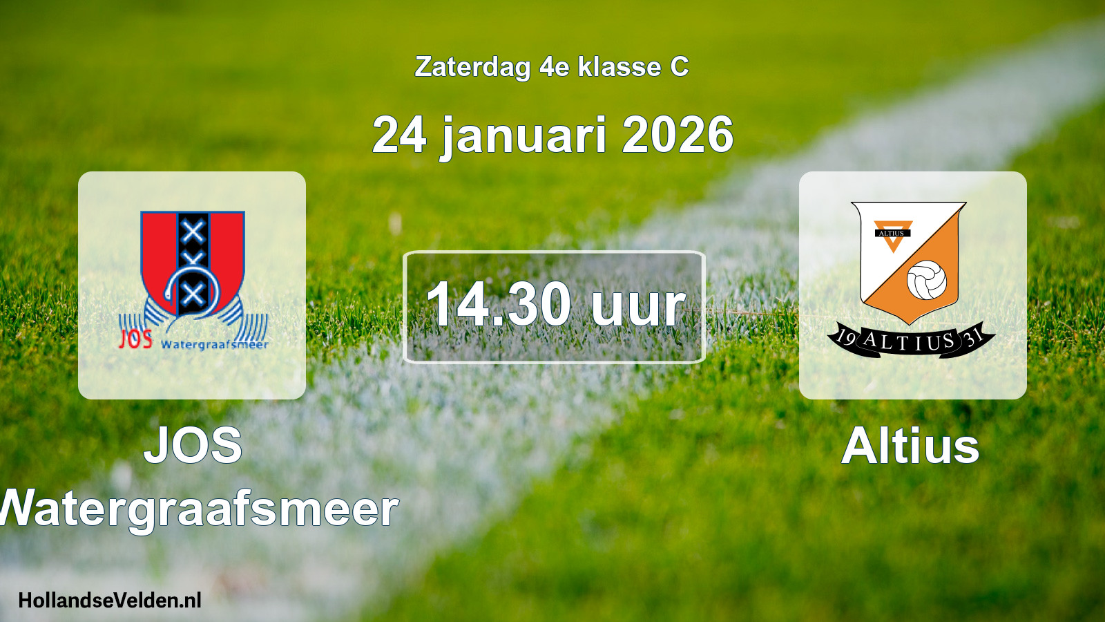 Scheduled Match: JOS Watergraafsmeer - Altius (24 January 2026)