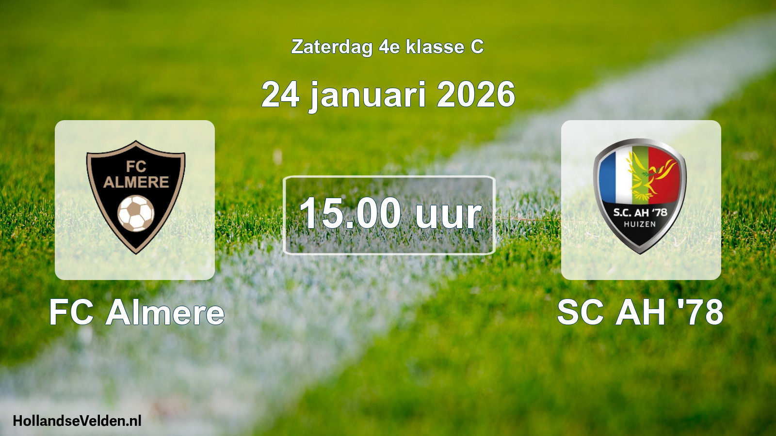 Scheduled Match: FC Almere - SC AH '78 (24 January 2026)