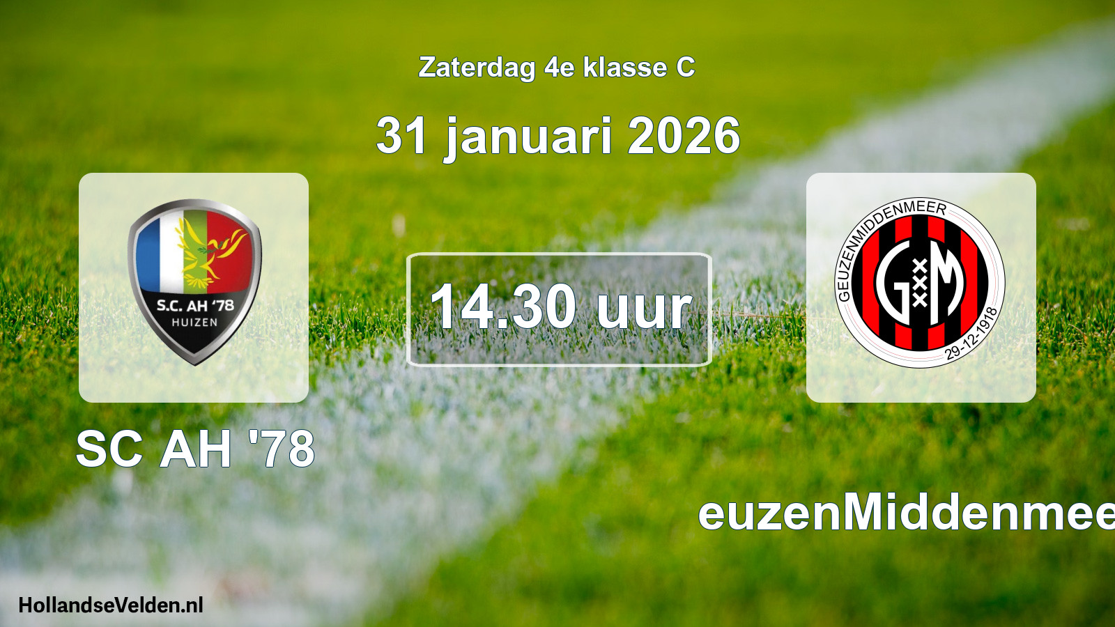 Scheduled Match: SC AH '78 - GeuzenMiddenmeer (31 January 2026)