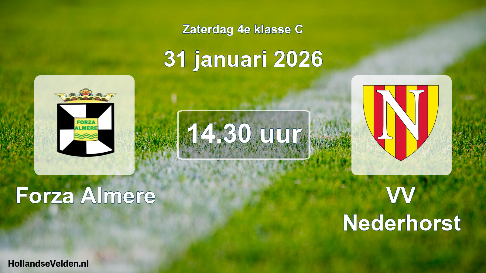 Scheduled Match: Forza Almere - VV Nederhorst (31 January 2026)