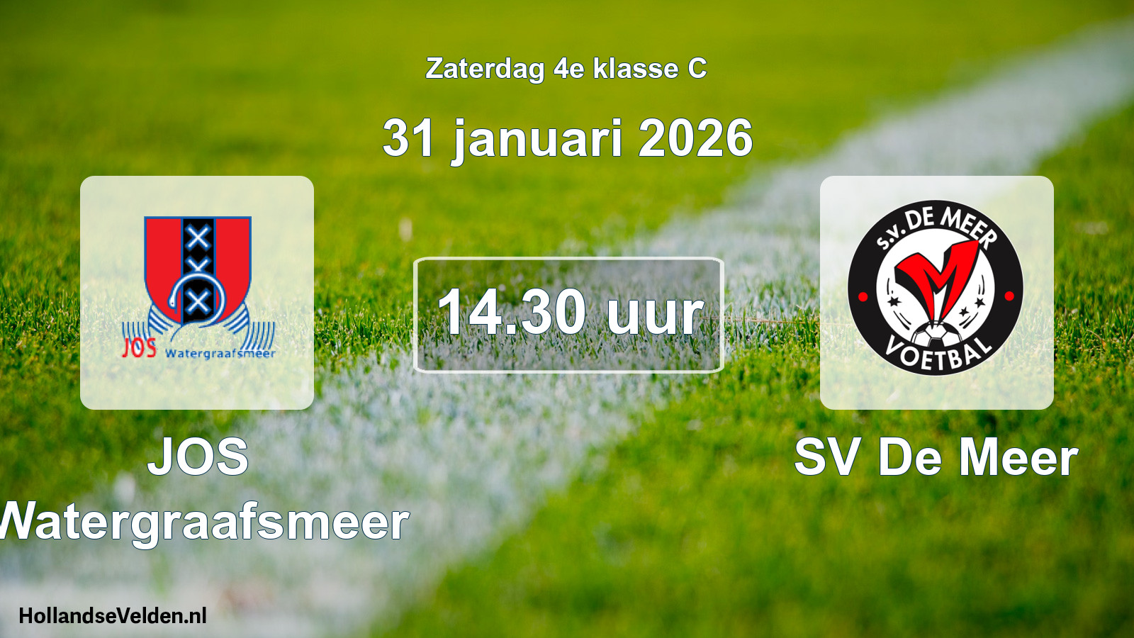 Scheduled Match: JOS Watergraafsmeer - SV De Meer (31 January 2026)