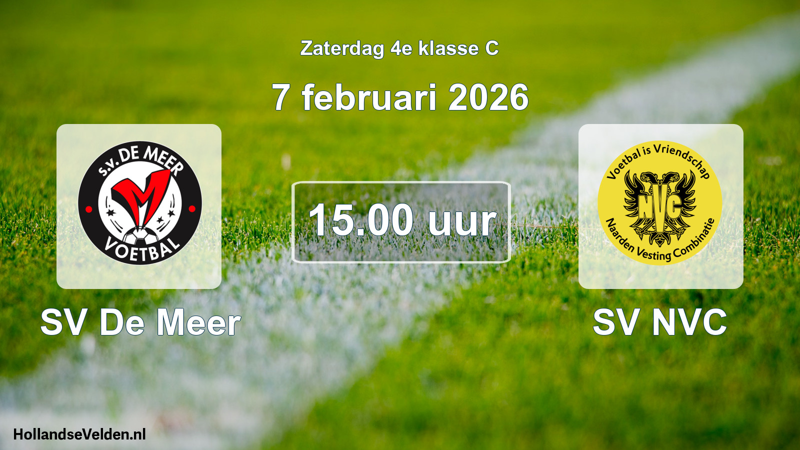 Scheduled Match: SV De Meer - SV NVC (7 February 2026)
