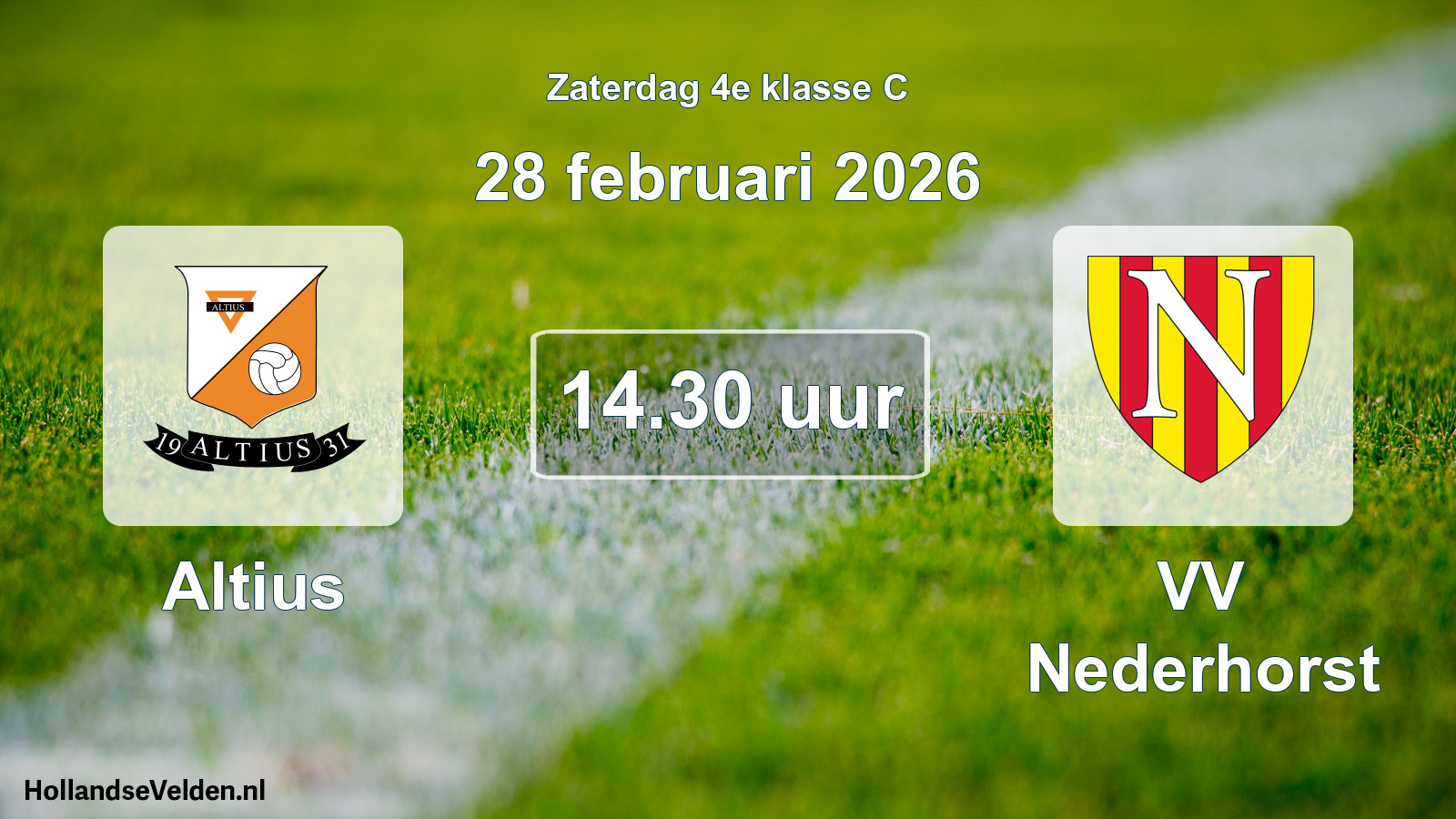 Scheduled Match: Altius - VV Nederhorst (28 February 2026)