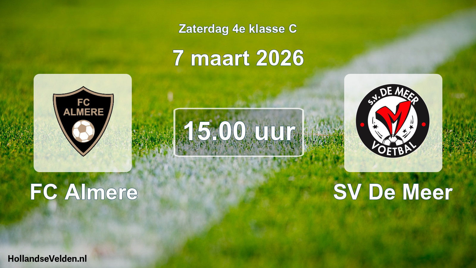 Scheduled Match: FC Almere - SV De Meer (7 March 2026)