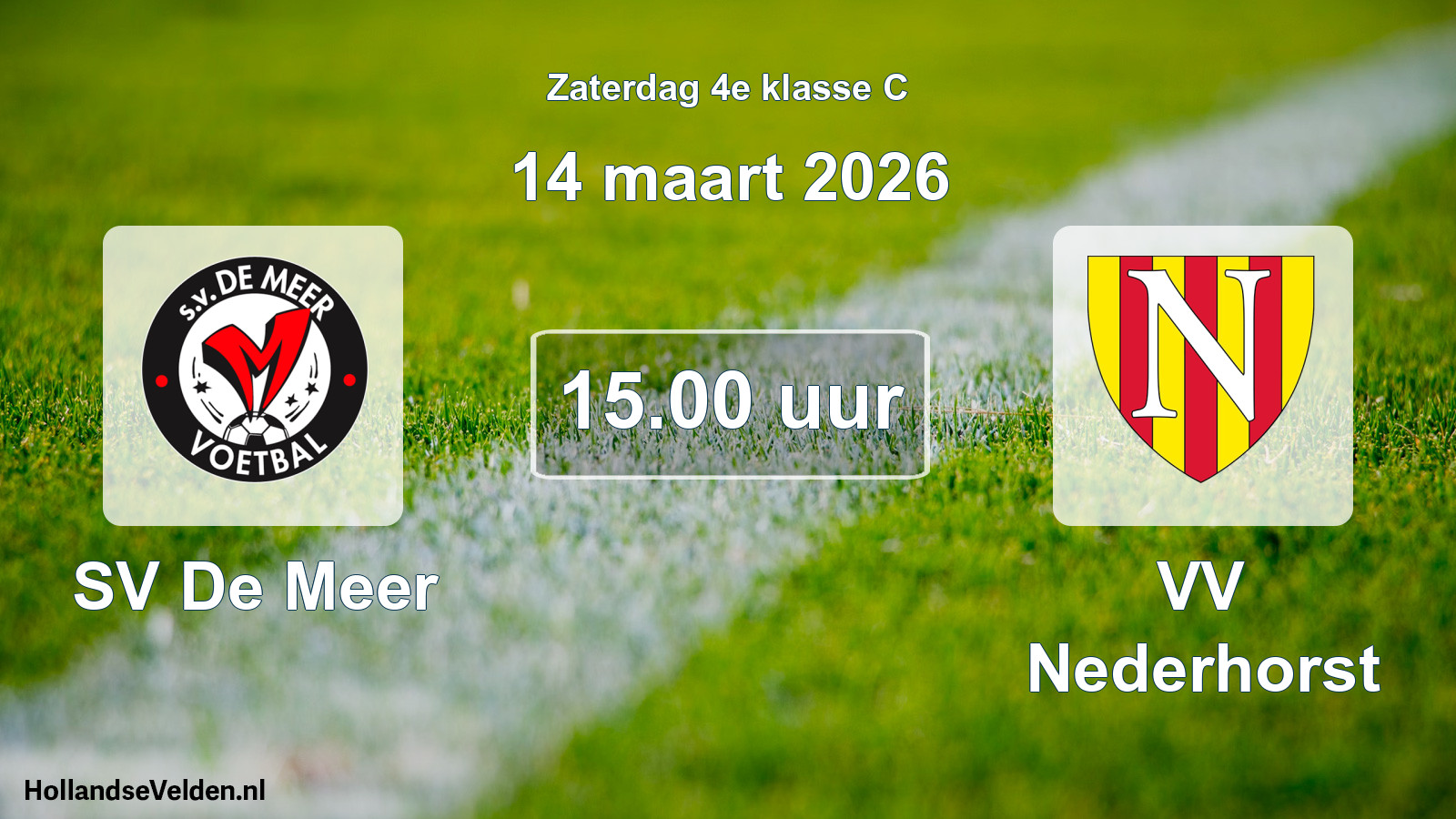 Scheduled Match: SV De Meer - VV Nederhorst (14 March 2026)