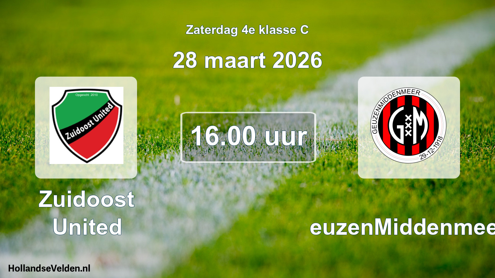 Scheduled Match: Zuidoost United - GeuzenMiddenmeer (28 March 2026)