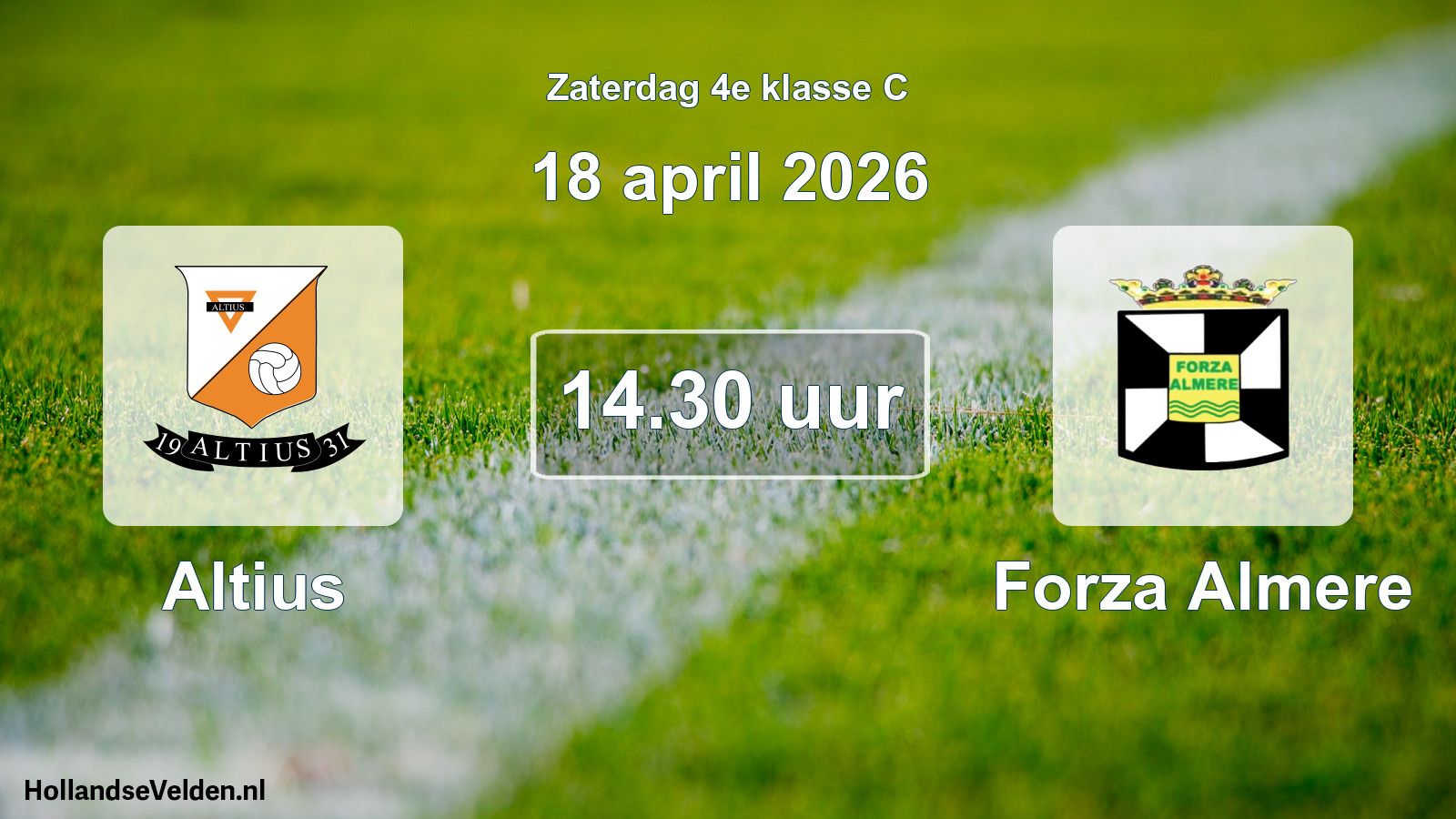 Scheduled Match: Altius - Forza Almere (18 April 2026)