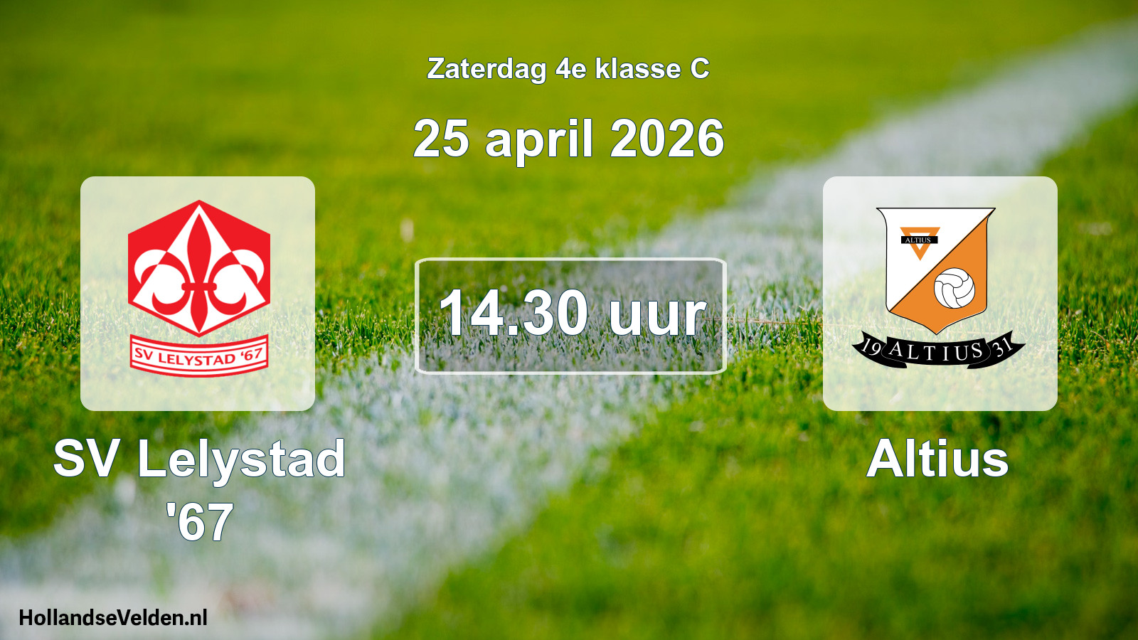Scheduled Match: SV Lelystad '67 - Altius (25 April 2026)