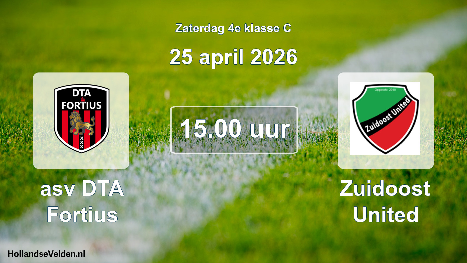 Scheduled Match: asv DTA Fortius - Zuidoost United (25 April 2026)