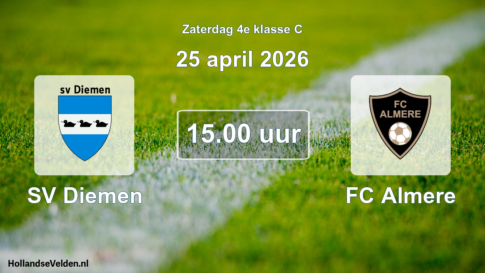 Scheduled Match: SV Diemen - FC Almere (25 April 2026)