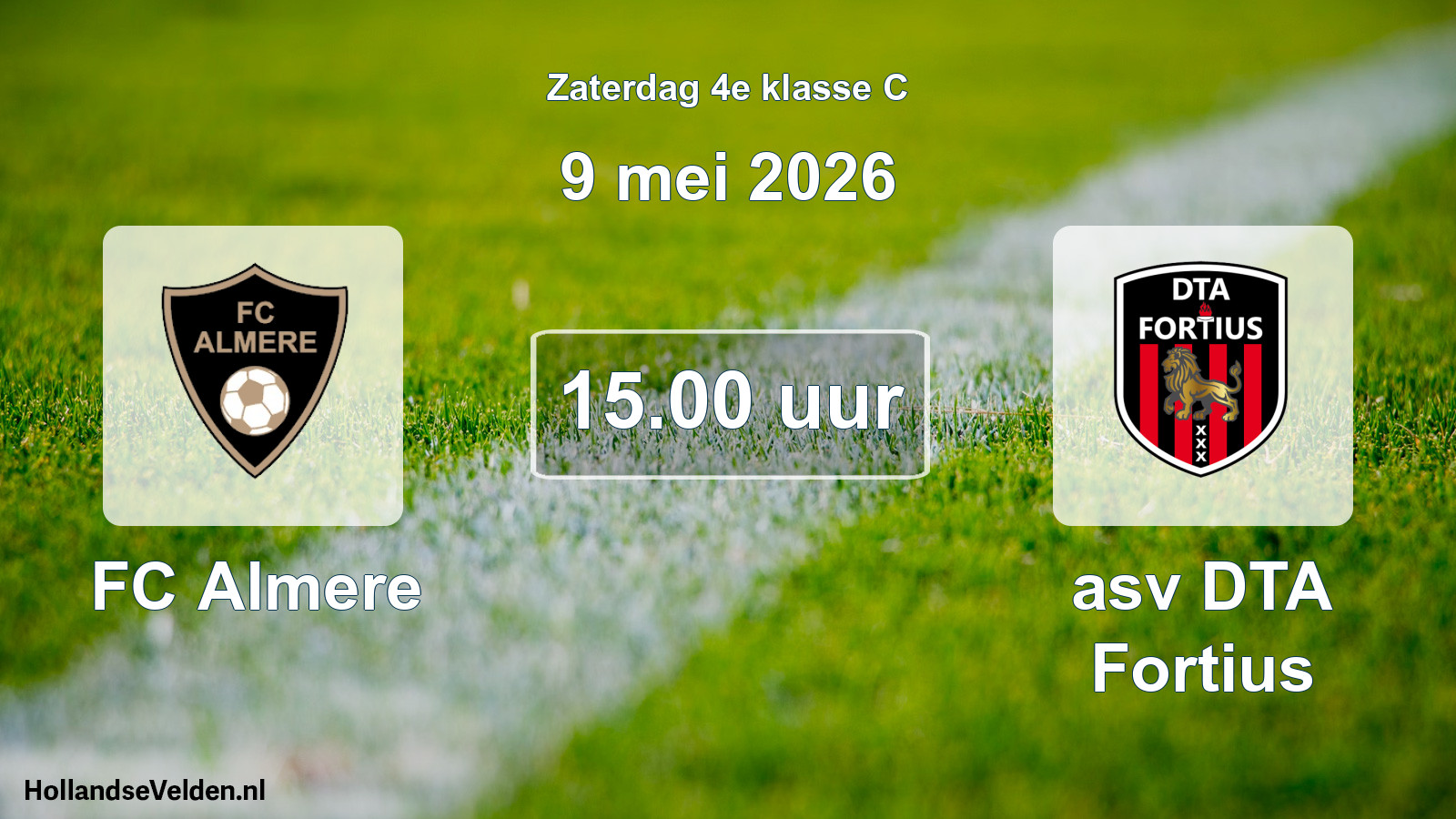 Geplande wedstrijd: FC Almere - asv DTA Fortius (9 mei 2026)