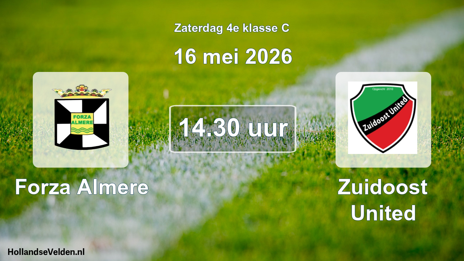 Scheduled Match: Forza Almere - Zuidoost United (16 May 2026)