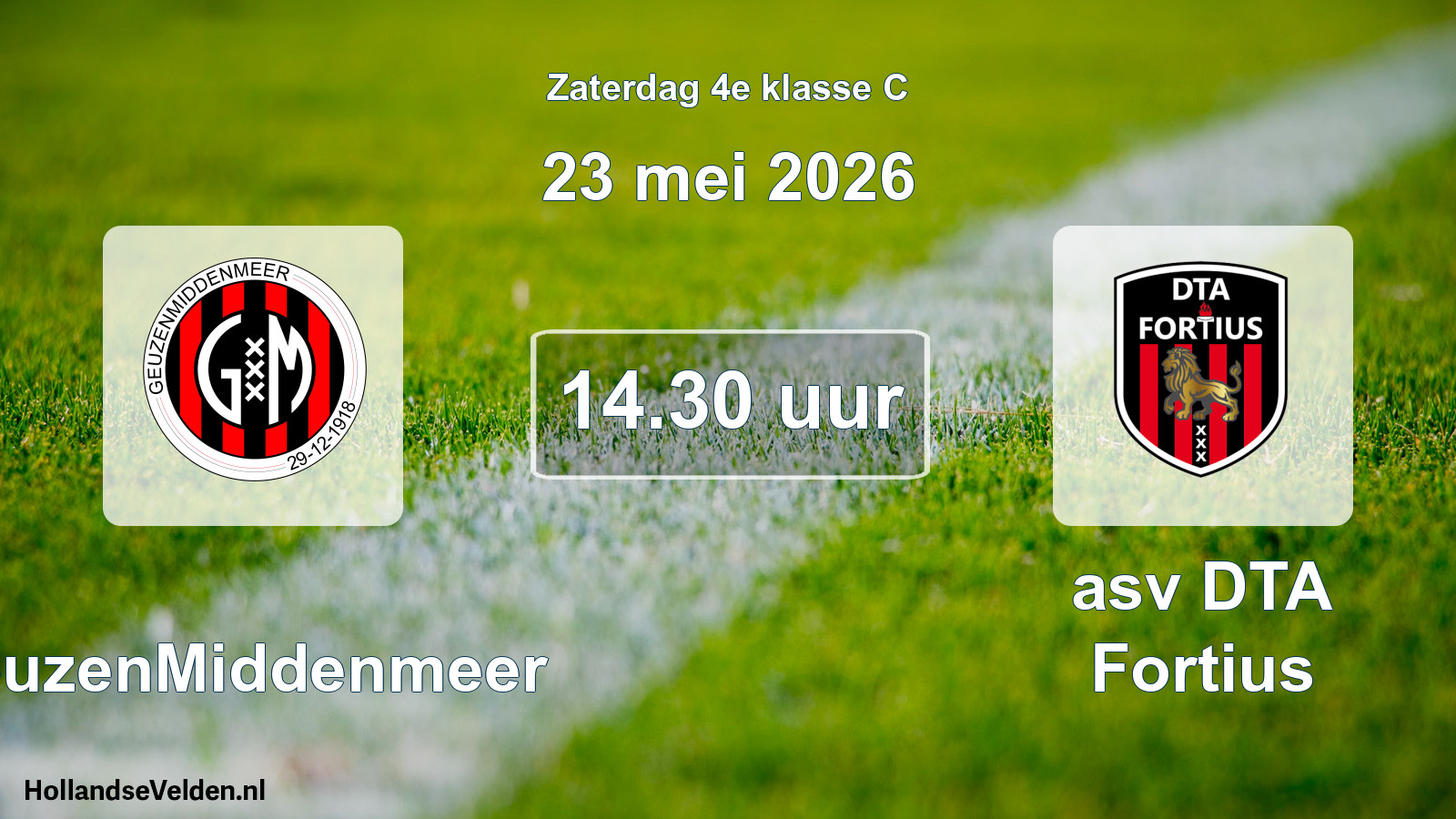 Scheduled Match: GeuzenMiddenmeer - asv DTA Fortius (23 May 2026)