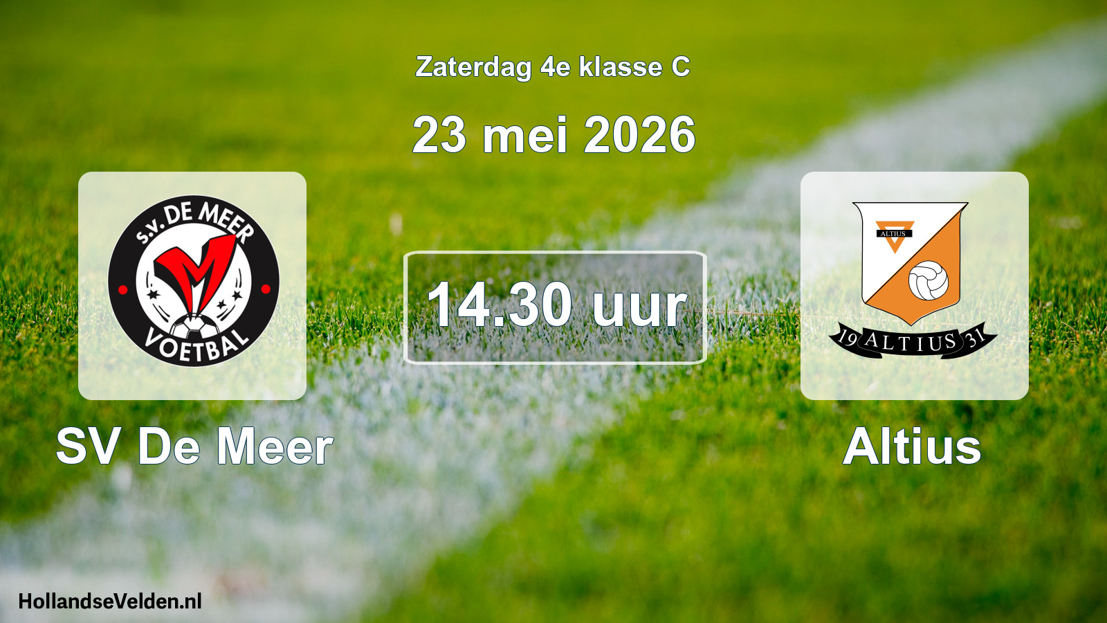Scheduled Match: SV De Meer - Altius (23 May 2026)