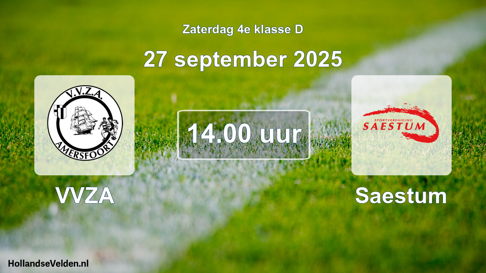 Geplande wedstrijd: VVZA - Saestum (27 september 2025)