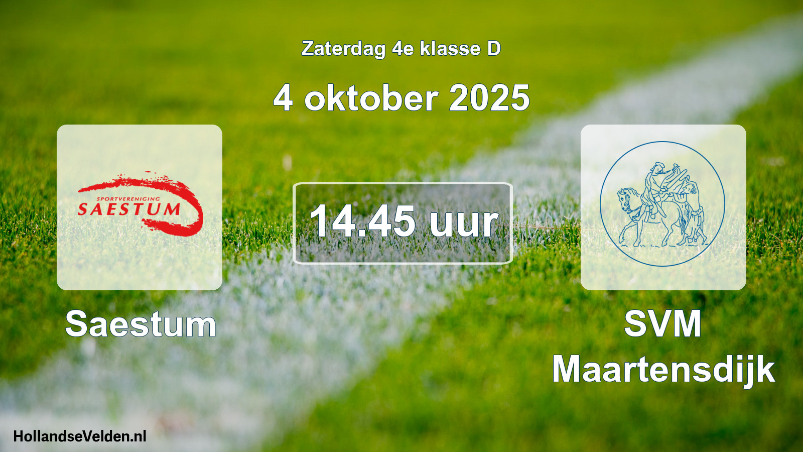 Scheduled Match: Saestum - SVM Maartensdijk (4 October 2025)