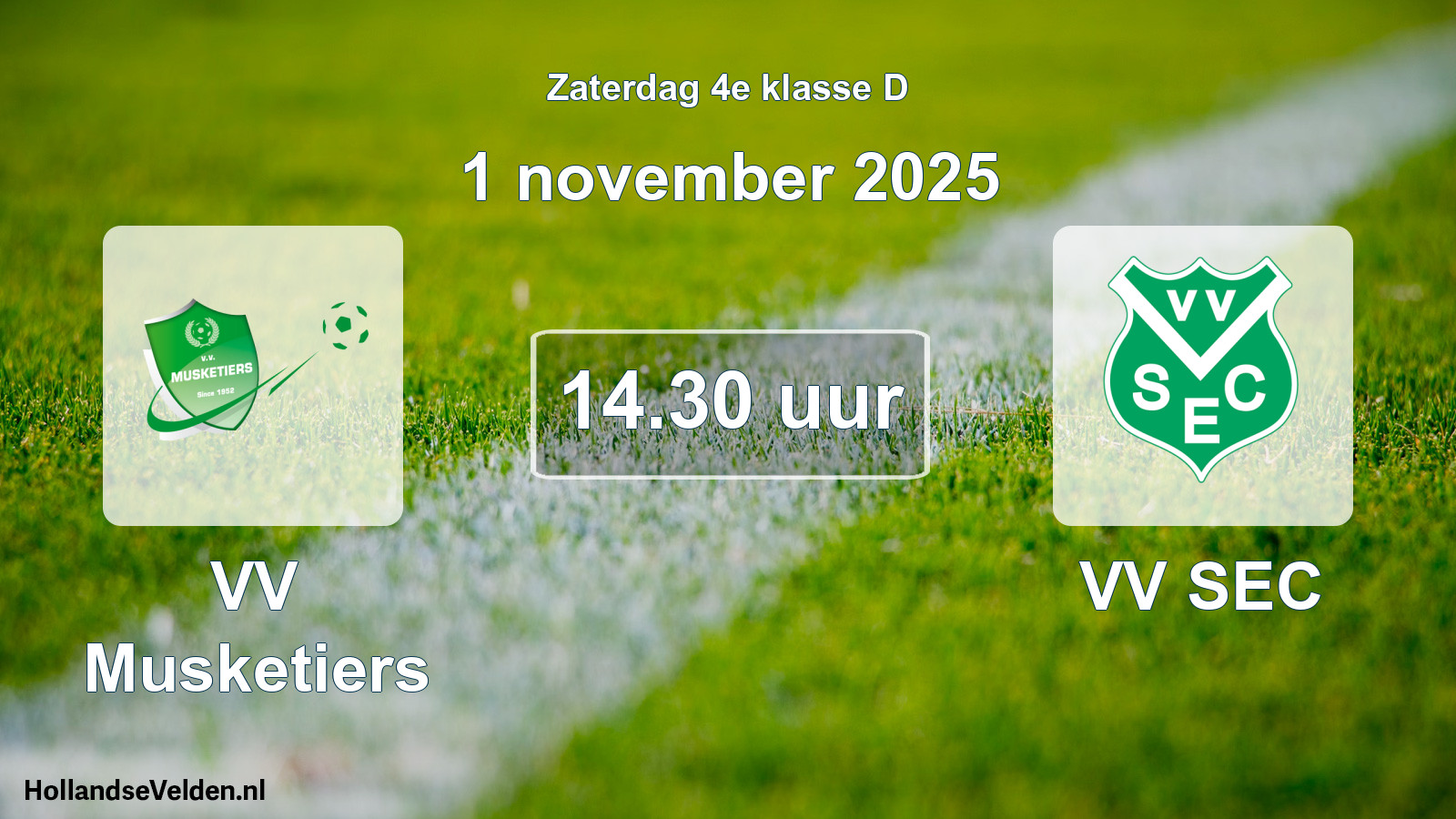 Scheduled Match: VV Musketiers - VV SEC (1 November 2025)
